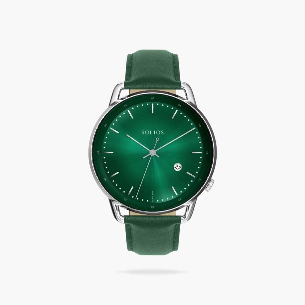 The Rainforest Curve | Green Dial - Silver Case | Green Vegan Leather