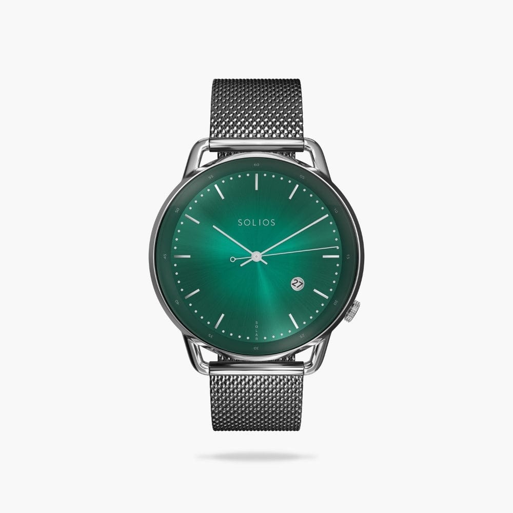 The Rainforest Curve | Green Dial - Silver Case | Grey Mesh