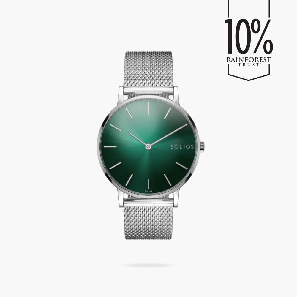 The Rainforest Classic | Green Dial - Silver Case | Silver Mesh